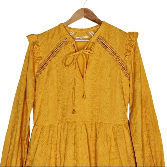 Tularosa Revolve Lisa Blouson Sleeve Embroidered Ruffle Dress Small - Picture 3 of 7